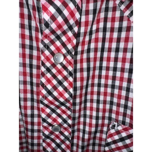 Roper Mens XL Red Black White Western Pearl Snap Short Sleeve Short Sleeve Shirt - Picture 5 of 7